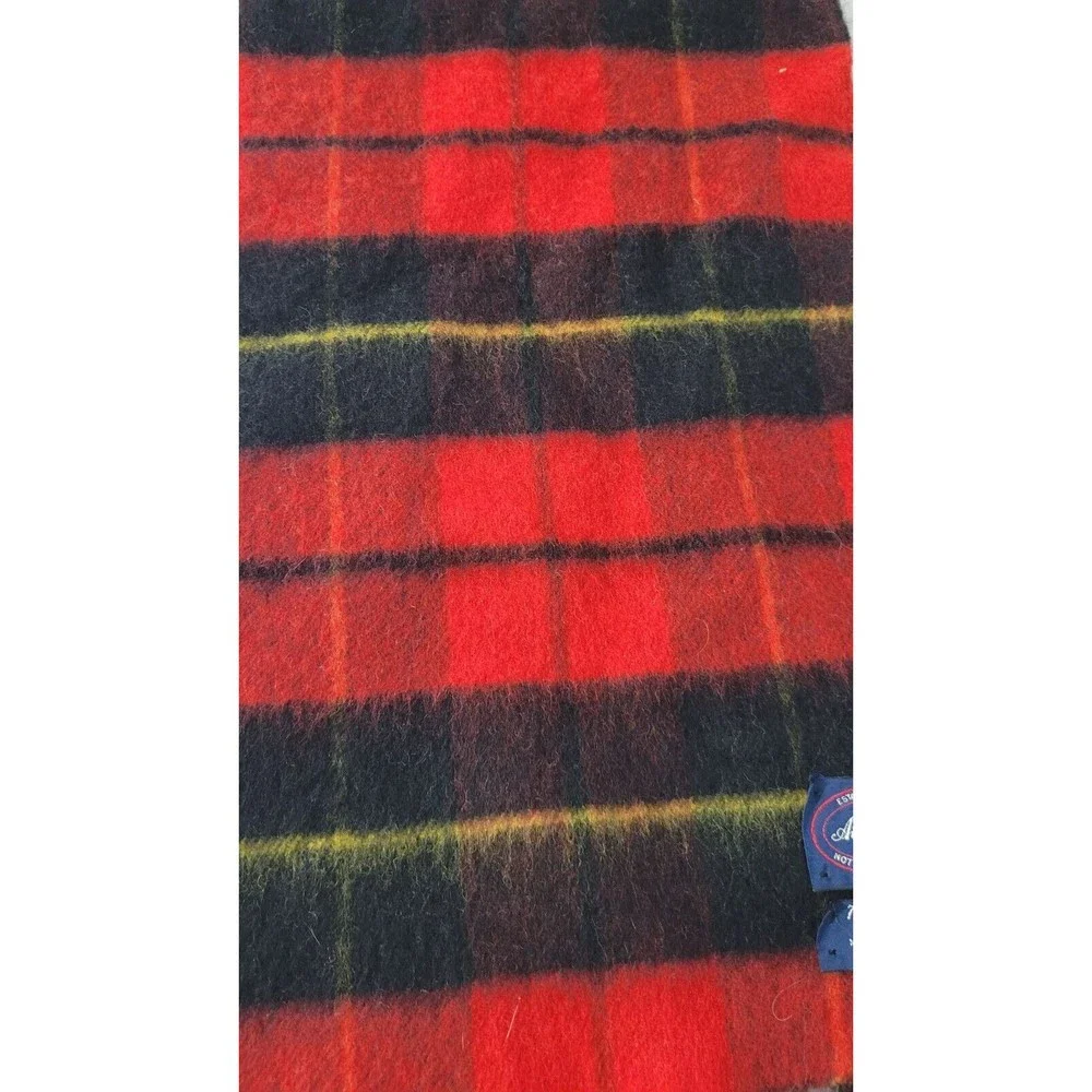 Allen Solly * Cashmere & Wool Blend Scarf Grey/Red/Black/Yellow Reversible 10x55